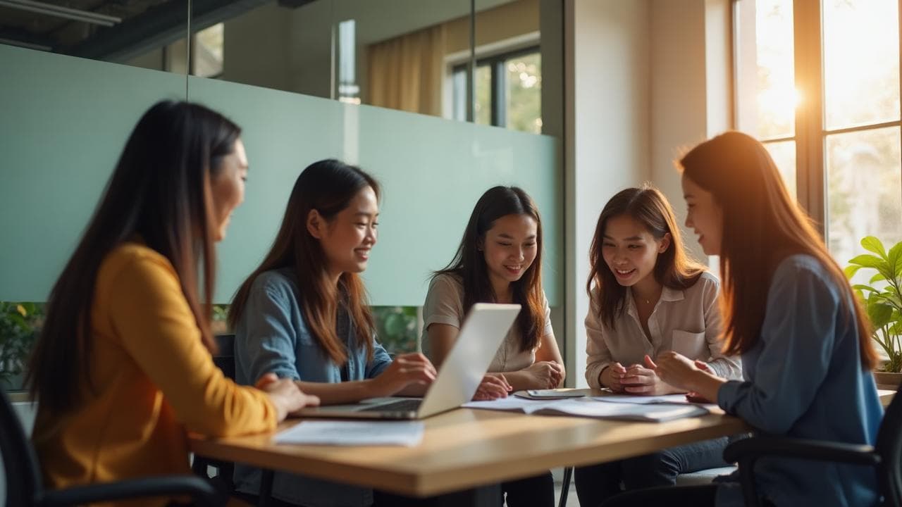 Diverse team of Malaysian professionals collaborating